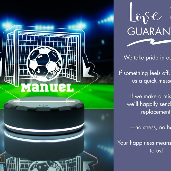Personalized Soccer Night Light – Custom LED Lamp for Boys & Players - Picture 6 of 8